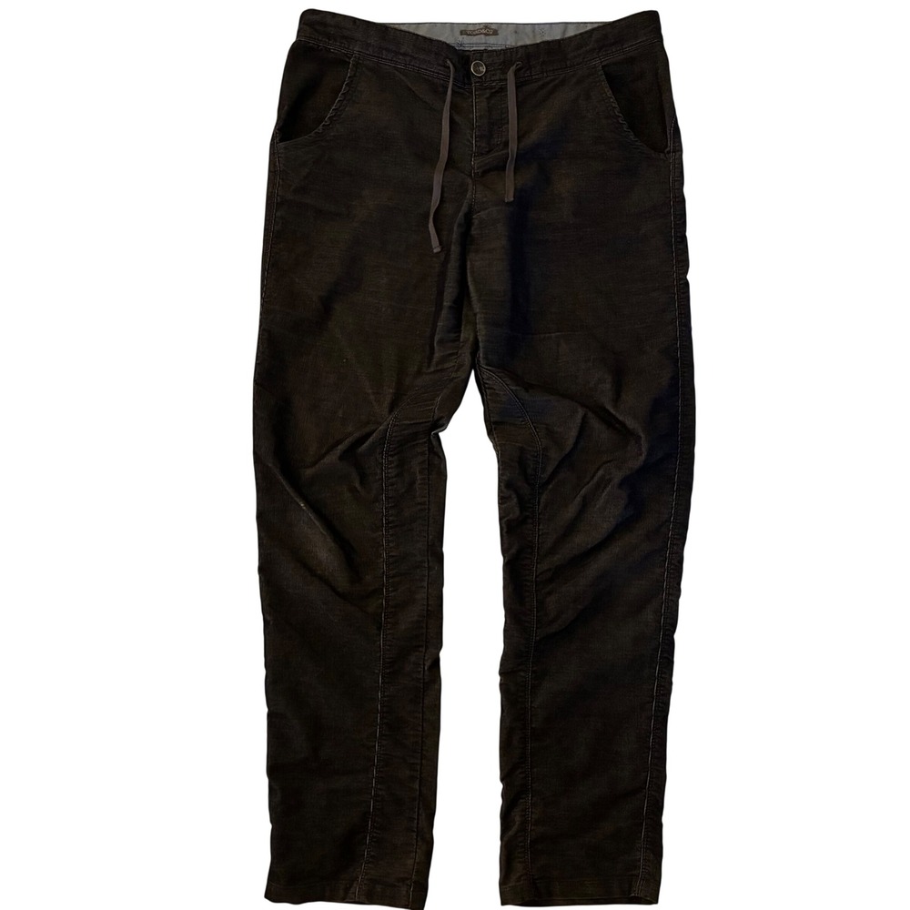 Toad & Co Womens 10 Charcoal Grey Corduroy Straight‎ Leg Drawstring Pants